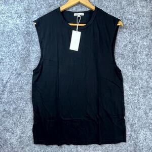 Cotton Citizen Classic Muscle‎ Tank Men Small Jet Black Cotton Basic Crew Neck
